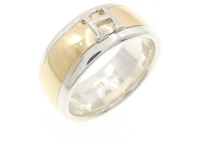 Ring Anello Hermès Zas in Argento e Oro Giallo D'oro