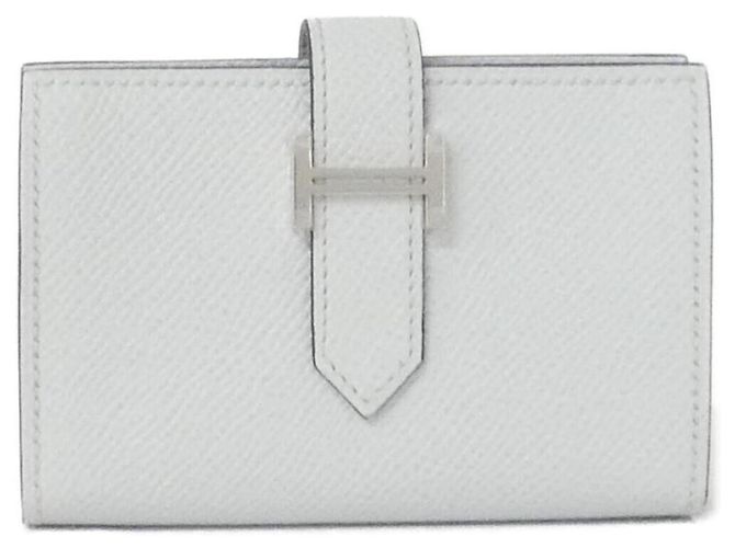 Mini portafoglio Hermès Bearn in pelle Epsom grigia Marrone