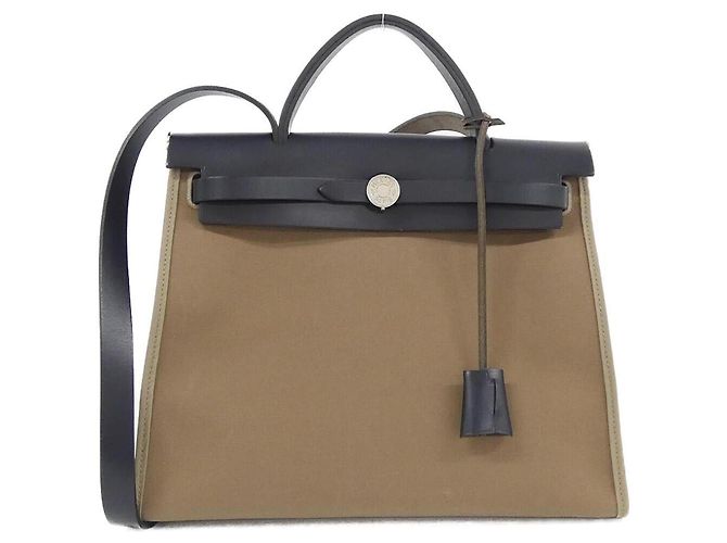 Hermès Hermes Herbag Zip PM Handtasche Blau Taupe