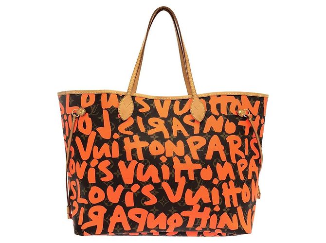 Bolsa Louis Vuitton Monogram Graffiti Neverfull GM Marrom Laranja