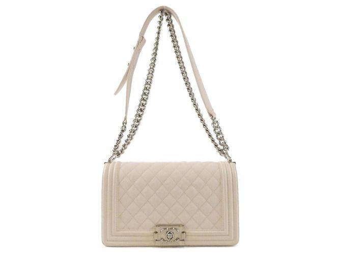 Borsa a tracolla Chanel Boy Chanel bianca Bianco