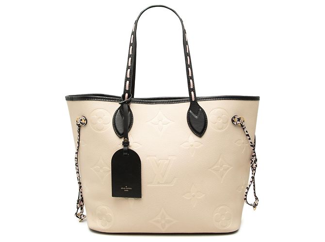 Louis Vuitton Neverfull MM White Monogram Empreinte Wild At Heart Branco Cru