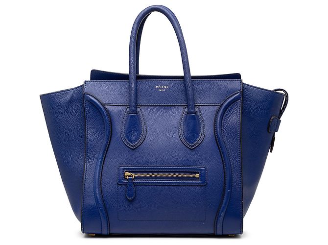 Céline Celine Blue Mini Kalbsleder Luggage Tote Blau
