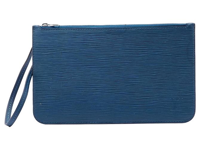 Louis Vuitton Blue Epi Neverfull Pochette Blau