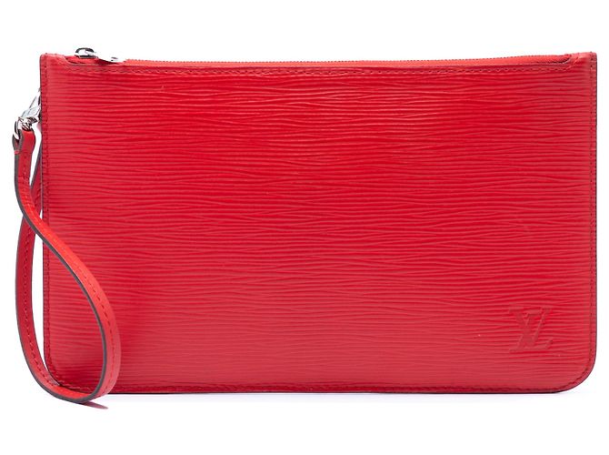 Louis Vuitton Red Epi Neverfull Pouch Rot
