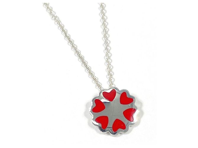 Tiffany & Co Collana Tiffany Crown of Hearts Argento Rosso