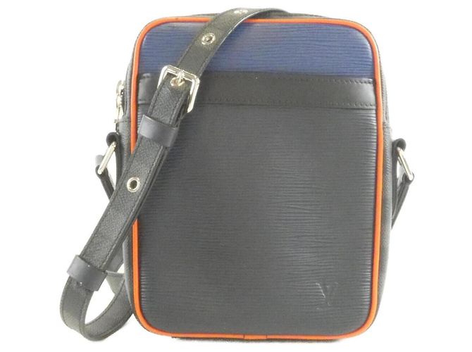 Borsa a tracolla Louis Vuitton Epi + Damier Graphite Danube Slim Rosso Damier ebene