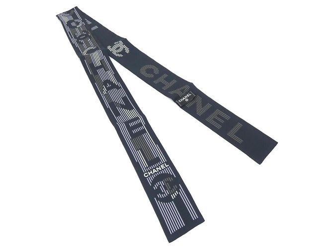 Cerchietto in nastro di seta multicolore Chanel Nero