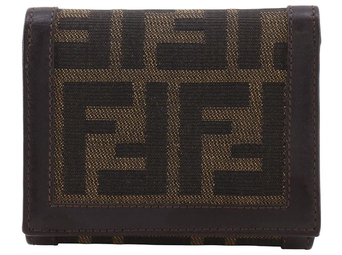 Fendi Zucca Tri-fold Wallet Brown