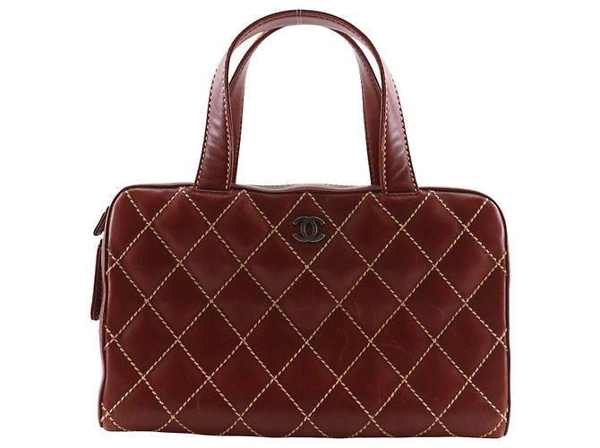 Sac à main Chanel Wild Stitch Marron Rouge