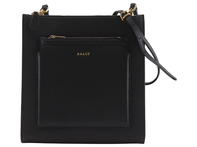 Borsa a tracolla in pelle nera Bally Nero 