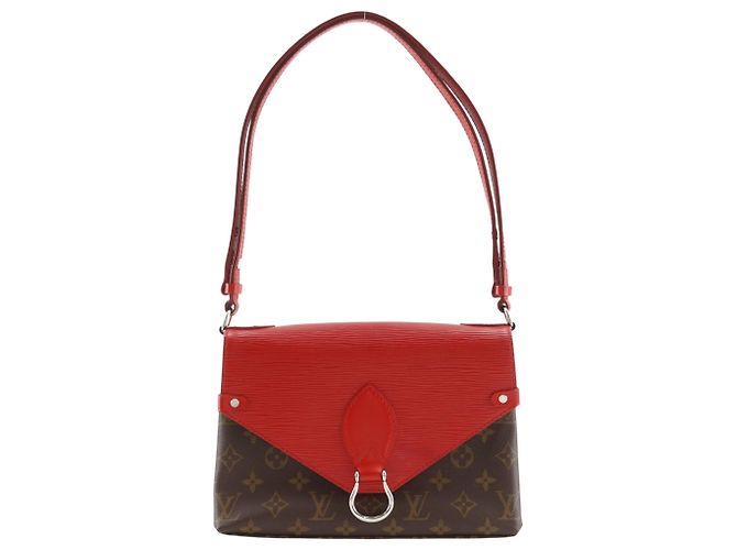 Sac à l'épaule Louis Vuitton Saint Michel Marron Rouge