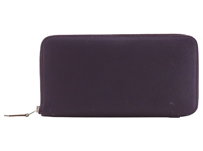 Portefeuille de pièces en cuir Epsom violet Hermès