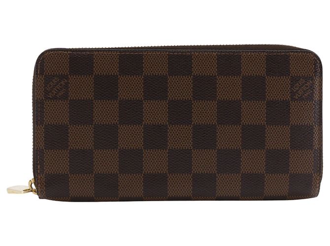 Louis Vuitton Zippy Wallet in Damier Canvas Brown Damier ebene