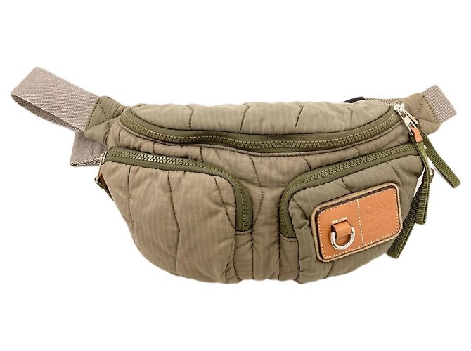 Borsa a tracolla in nylon kaki da donna Loewe Cachi