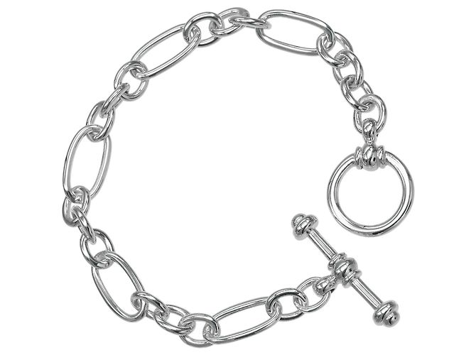 Pulseira de elos ovais com fecho toggle Tiffany & Co. Prata