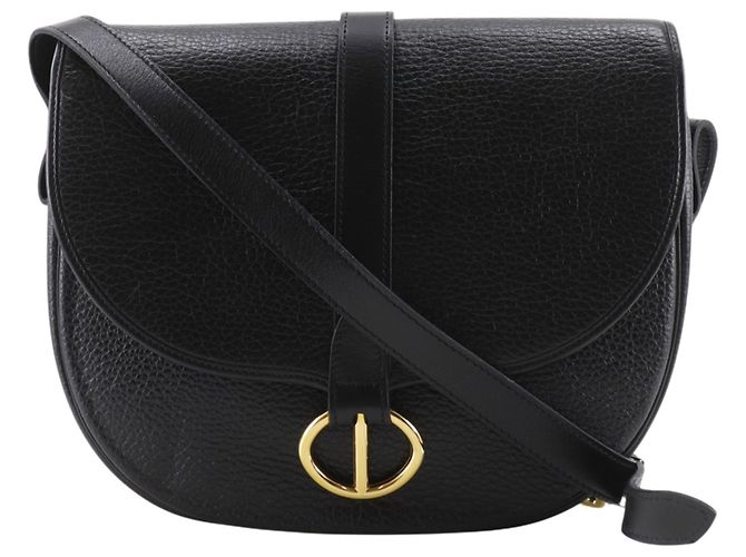 Borsa a tracolla Christian Dior nera con logo CD Nero