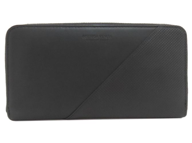 Cartera larga de cuero Bottega Veneta Negro