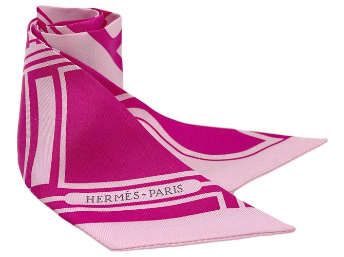 Hermès Lenço de seda Twilly Hermes Rosa