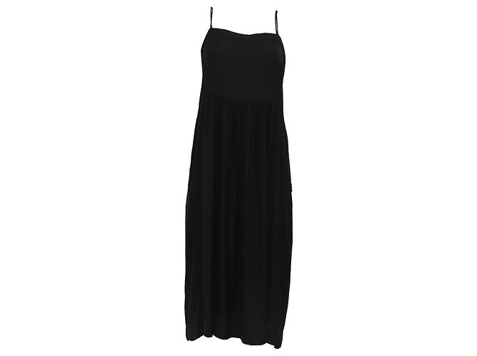 Isabel Marant Midi-Kleid mit quadratischem Ausschnitt aus schwarzem Polyester