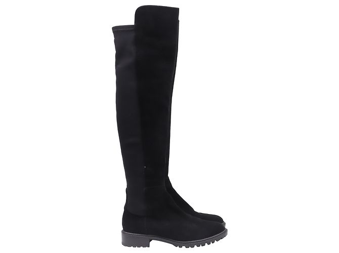 Stuart Weitzman Knee-High Boots in Black Suede