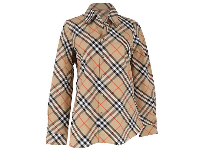 Burberry Vintage Check Hemd aus beigefarbener Baumwolle
