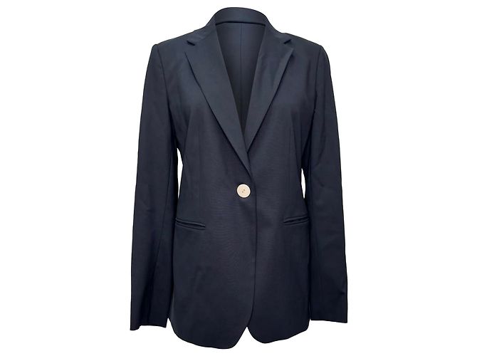 Blazer de abotoamento simples Weekend Max Mara em lã azul marinho