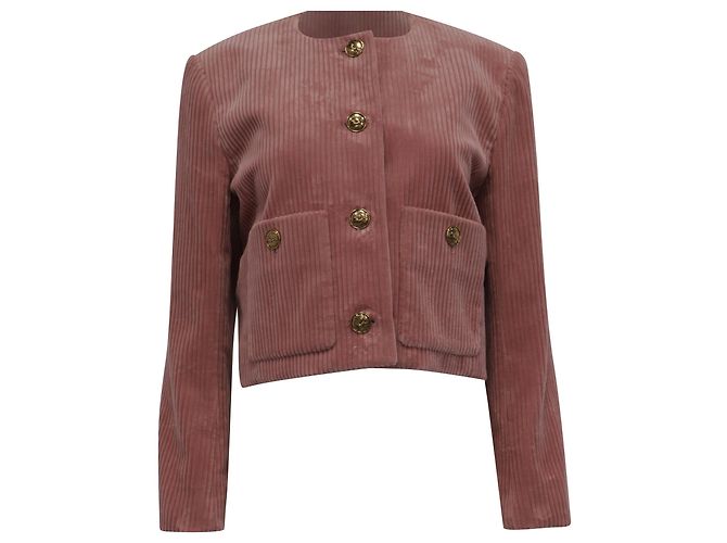 Giacca corta in velluto a coste Chloé in cotone rosa Marrone