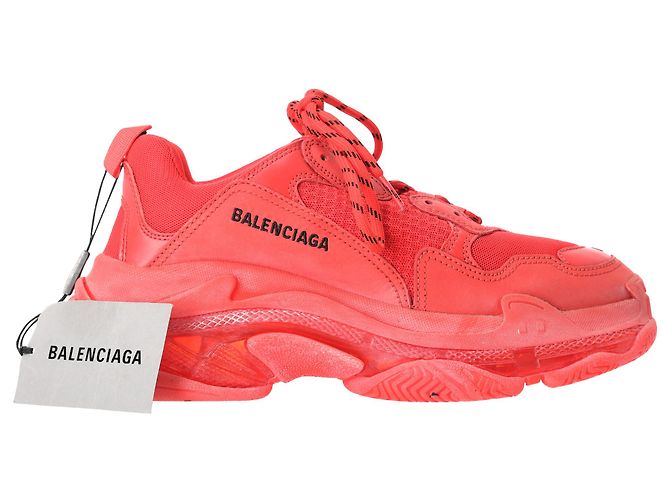 Everyday Baskets Balenciaga Triple S semelle transparente en polyester rouge