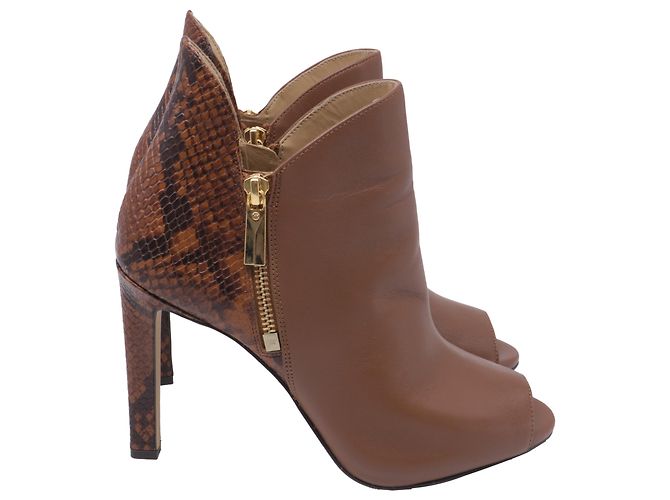 Bottines à bouts ouverts Alane de Michael Michael Kors en cuir marron