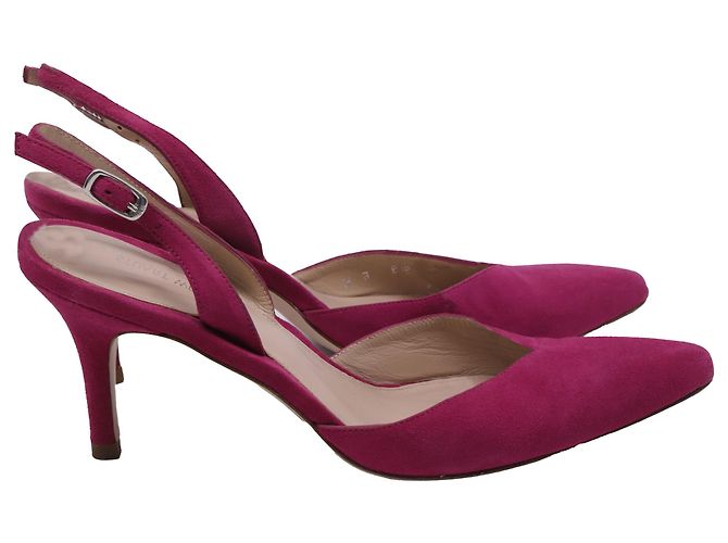 Escarpins slingback à bout pointu Stuart Weitzman en daim rose Marron