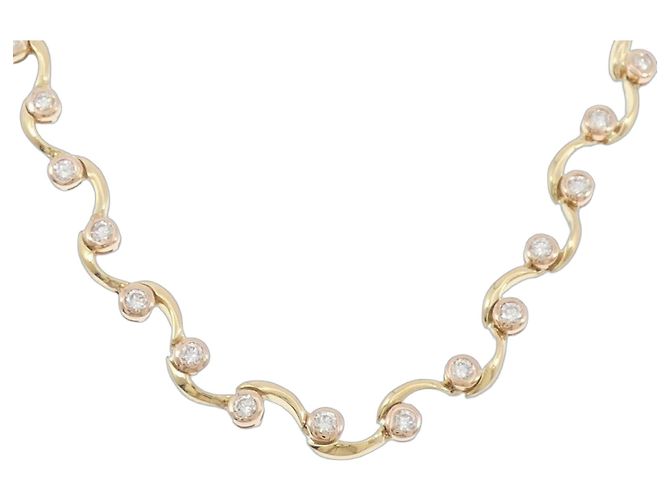 Autre Marque Collana con Diamanti Au750 D'oro