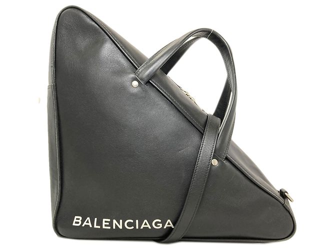 Borsa a mano 2-Way Balenciaga Triangle Duffle Nero