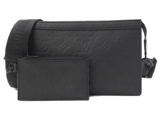 Borsa a tracolla Louis Vuitton Monogram Shadow Gaston Wearable Wallet Nero