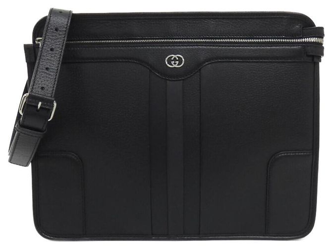 Borsa a tracolla in pelle nera Gucci 735111 AABTC Nero