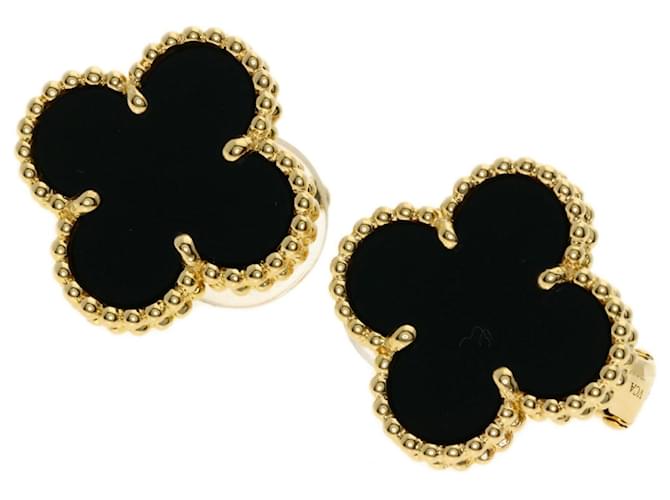 Van Cleef & Arpels Vintage Alhambra Onyx Earrings 