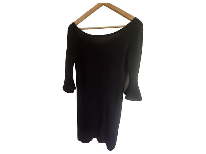 Vestido Gerard Darel preto com mangas flare
