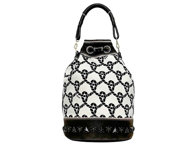 Borsa a secchiello Loewe marrone e bianca Bianco 