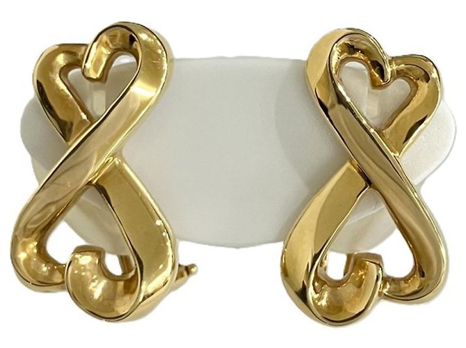 Boucles d'oreilles puces en or 18K Tiffany & Co. Paloma Picasso Doré