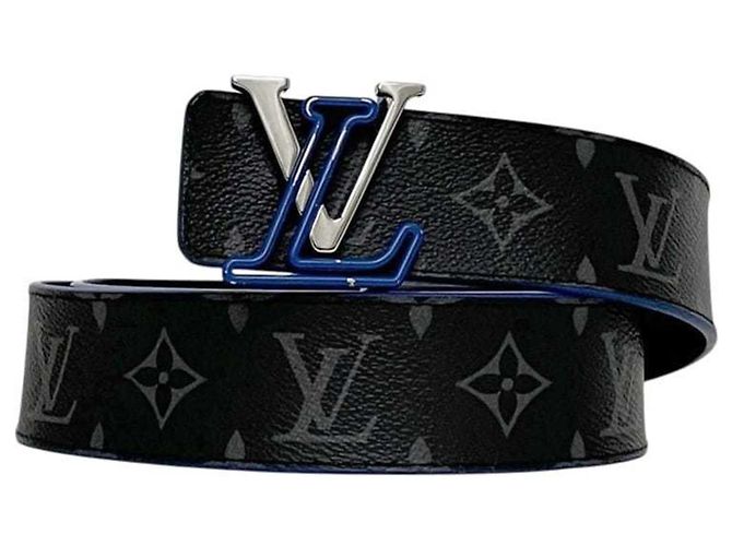 Cinturón Reversible Monogram Louis Vuitton Negro Azul Monograma