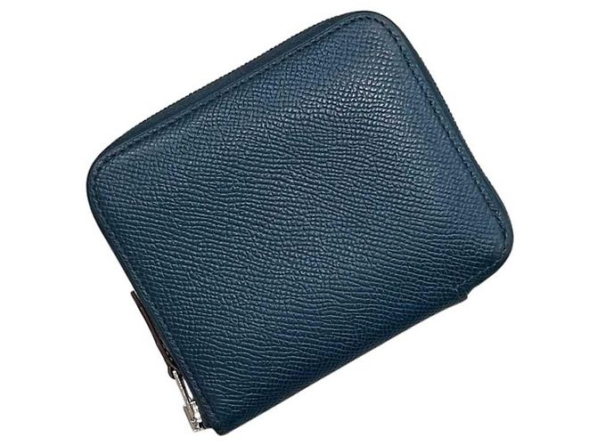 Hermès Monedero de seda Azap Compact Hermes Azul marino 
