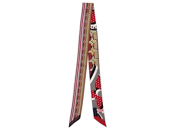 Sciarpa in seta multicolore Louis Vuitton Rosso 