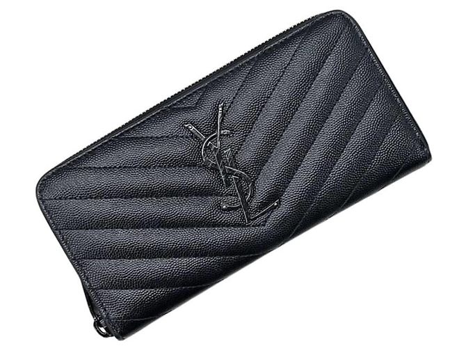 Saint Laurent Black Monogram Long Wallet