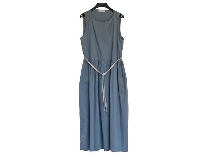 Vestido sin mangas Max Mara de algodón Azul claro