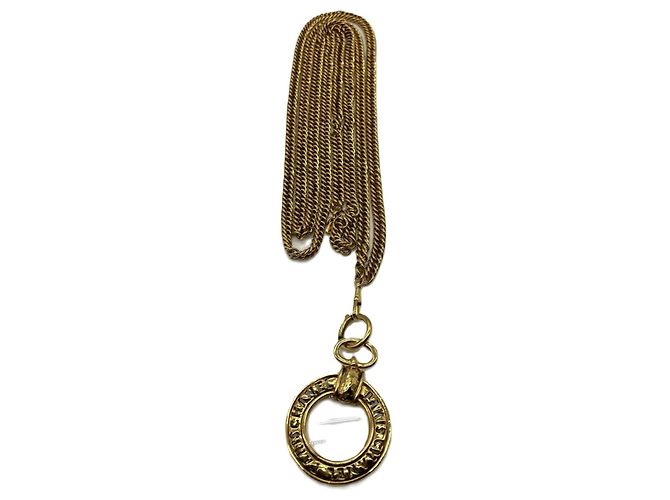 Collana lunga con lente d'ingrandimento Chanel D'oro