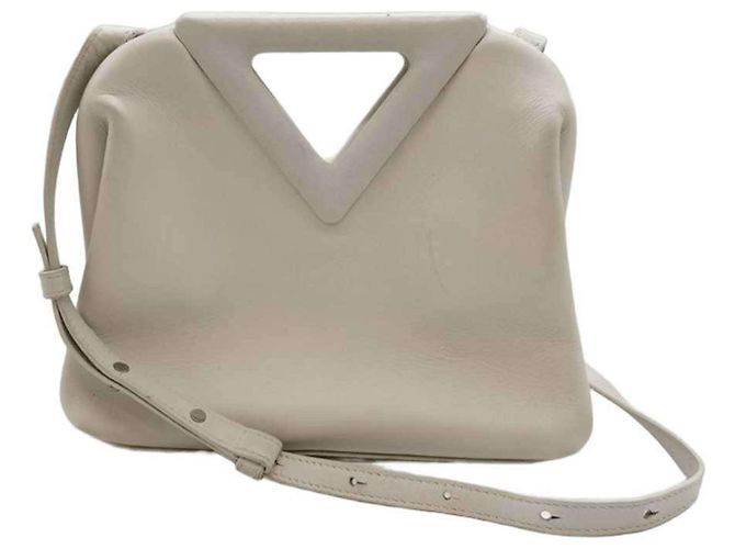Borsa a Spalla Triangle Small Point Bottega Veneta Bianco Crudo