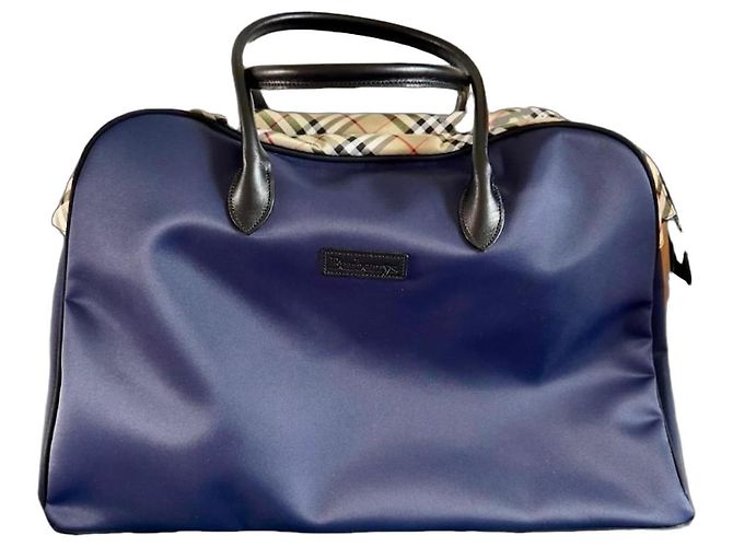 Borsa da viaggio Burberry Nylon Blu Scuro