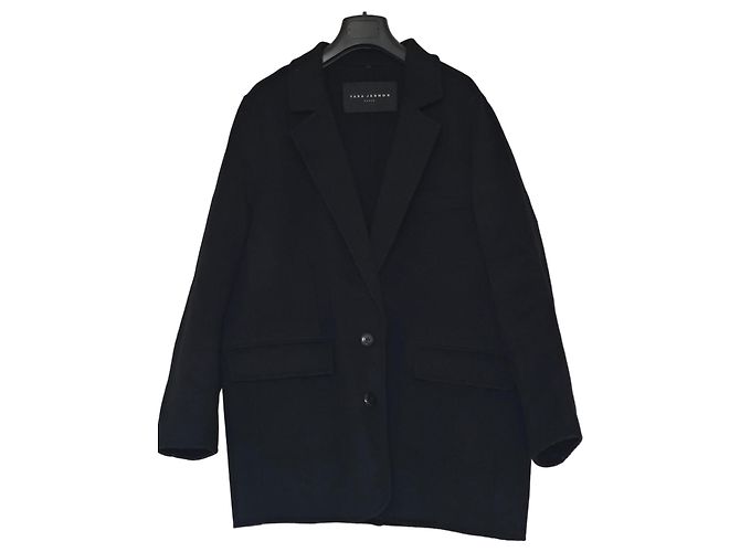 Tara Jarmon Black Wool Blend Coat