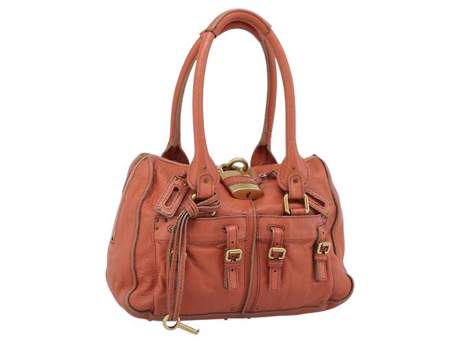 Chloé Chloe Paddington Handtasche Leder Rosa Gold Silber Auth 187547V Pink Golden