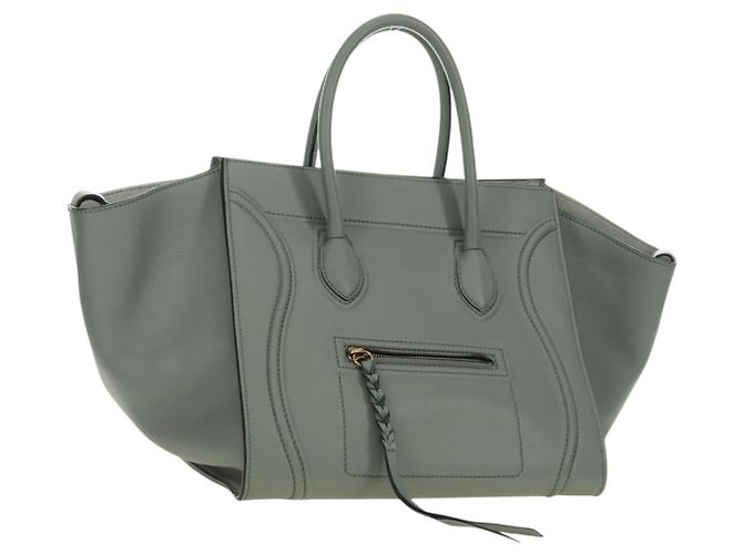 Céline Sac à main CELINE Luggage Small Square Phantom en cuir Gris Or Authentique am11897M Marron Doré